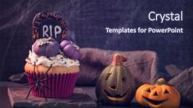  Presentation with farewell party time - Cool new theme with dead children - sweets for halloween party backdrop and a navy blue colored foreground