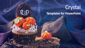  Presentation with bohemian party - Presentation design consisting of dead children - sweets for halloween party background and a ocean colored foreground