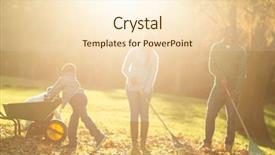  Presentation with family medical leave act - PPT theme featuring dead children - young family picking up leaves background and a lemonade colored foreground