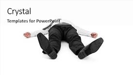  Presentation with airport ground handling - Presentation theme featuring dead end - businessman lay on the ground background and a white colored foreground