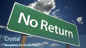  Presentation with clouds - Slides having dead end - no return road sign background and a ocean colored foreground