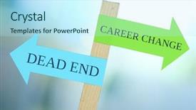  Presentation with dead end street - Colorful PPT theme enhanced with dead end street - conceptual road signs on choice backdrop and a  colored foreground
