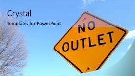  Presentation with dead end street - Theme consisting of dead end street - no outlet traffic sign background and a  colored foreground