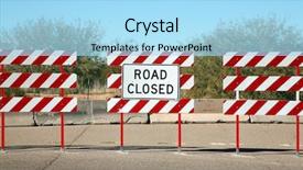  Presentation with highway road sign - Theme featuring dead end street - road closed sign background and a arctic colored foreground