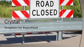  Presentation with road stop sign - Colorful slide set enhanced with dead end street - road closed sign backdrop and a light gray colored foreground