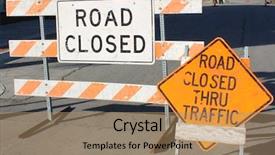  Presentation with highway road sign - Amazing presentation theme having dead end street - road closed sign backdrop and a  colored foreground