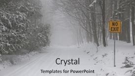  Presentation with dead end street - Beautiful PPT layouts featuring dead end street - winter road and trees covered backdrop and a light gray colored foreground