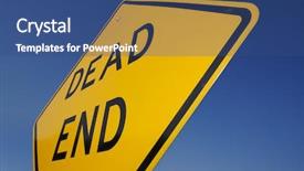  Presentation with end - Amazing presentation theme having dead end traffic sign backdrop and a ocean colored foreground