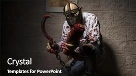  Presentation with walking dead - Slide set enhanced with dead halloween monster chained background and a black colored foreground