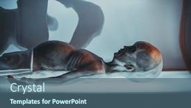  Presentation with alien - Beautiful theme featuring dead-humanoid-alien-with-opened backdrop and a ocean colored foreground