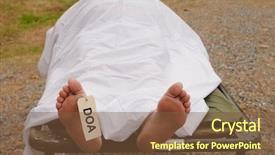  Presentation with feet - Slide deck consisting of dead mans feet with toe background and a tawny brown colored foreground