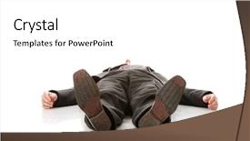  Presentation with double down - Beautiful PPT layouts featuring dead person - businessman laying down backdrop and a white colored foreground