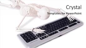  Presentation with skeleton - Colorful slide set enhanced with dead person - funny skeleton working on computer backdrop and a white colored foreground