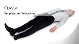  Presentation with tired - PPT theme featuring dead person - isolated business man very tired background and a white colored foreground