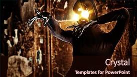  Presentation with alien - Slides with dead person - scary alien creature background and a wine colored foreground