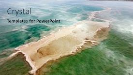  Presentation with sea water - Slide deck having dead-sea-cloudy-winter-sky background and a light blue colored foreground