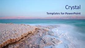  Presentation with sea - PPT layouts consisting of dead sea coastline background and a light blue colored foreground