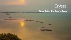  Presentation with water sun - PPT theme with dead-sea-evaporated-salt-protrudes background and a coral colored foreground