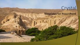  Presentation with green mountains - PPT layouts with dead-sea-judean-desert-ancient background and a coral colored foreground