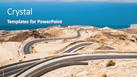  Presentation with area - Presentation featuring dead-sea-road-area-curvy background and a teal colored foreground