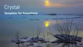  Presentation with sea sun - Audience pleasing slide deck consisting of dead-sea-the-foggy-sun backdrop and a seafoam green colored foreground