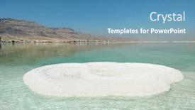  Presentation with sea - Beautiful presentation theme featuring dead-sea backdrop and a teal colored foreground