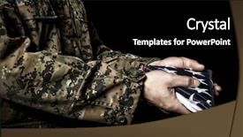  Presentation with fold - Slide set enhanced with dead stars - american army soldier with flag background and a  colored foreground