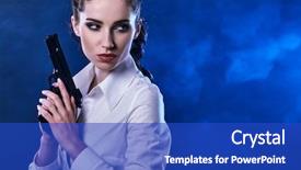  Presentation with black girl sexy fashionable mulatto - Colorful slides enhanced with dead stars - beautiful sexy girl holding gun backdrop and a  colored foreground