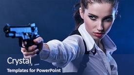  Presentation with sexy girl - Audience pleasing presentation theme consisting of dead stars - beautiful sexy girl holding gun backdrop and a ocean colored foreground