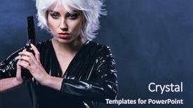  Presentation with sexy girl - Amazing theme having dead stars - beautiful sexy girl holding gun backdrop and a  colored foreground