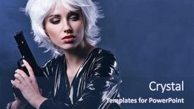  Presentation with black girl sexy fashionable mulatto - Presentation having dead stars - beautiful sexy girl holding gun background and a  colored foreground