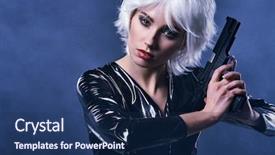  Presentation with sexy girl - PPT theme with dead stars - beautiful sexy girl holding gun background and a  colored foreground