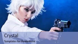  Presentation with black girl sexy fashionable mulatto - Amazing slide set having dead stars - beautiful sexy girl holding gun backdrop and a  colored foreground