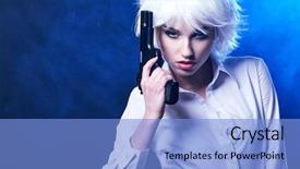  Presentation with black girl sexy fashionable mulatto - Amazing slide deck having dead stars - beautiful sexy girl holding gun backdrop and a  colored foreground