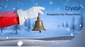  Presentation with hotels bell - Colorful theme enhanced with dead stars - digital composite of santa ringing backdrop and a  colored foreground