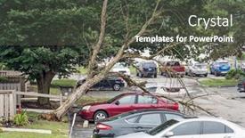  Presentation with storm - Slide deck having dead-tree-blown-down-onto background and a dark gray colored foreground