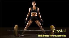  Presentation with barbell - Colorful slides enhanced with deadlift-sporty-muscular-woman-workout backdrop and a wine colored foreground