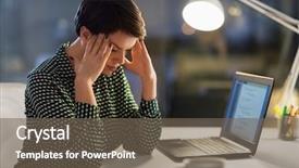  Presentation with stress - Cool new presentation theme with deadline and stress concept - stressed backdrop and a violet colored foreground