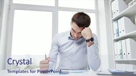  Presentation with paperwork - Theme with deadline concept - stressed businessman background and a  colored foreground