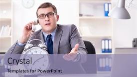  Presentation with alarm - Cool new presentation design with deadline concept with alarm backdrop and a light blue colored foreground