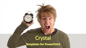  Presentation with yelling - Amazing presentation theme having yelling man with alarm clock backdrop and a tawny brown colored foreground