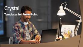  Presentation with technology - Theme with deadline technology and people concept background and a dark gray colored foreground