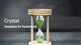  Presentation with close up wooden decking - PPT layouts featuring deadline word clock - hourglass close-up on wooden table background and a dark gray colored foreground