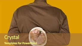  Presentation with focus - Colorful PPT layouts enhanced with deadlock - businessman with his hands tiedup backdrop and a tawny brown colored foreground