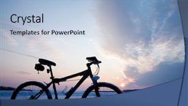  Presentation with deadlock - Theme featuring deadlock - lonely bicycle has got stuck background and a light blue colored foreground