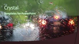  Presentation with deadlock - PPT theme featuring deadlock - rush hour traffic in heavy background and a tawny brown colored foreground