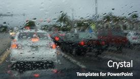  Presentation with deadlock - Slide deck with deadlock - traffic in the rain background and a dark gray colored foreground
