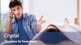  Presentation with mourning - Slides enhanced with deadly diesease - man mourning his dead wife background and a ocean colored foreground