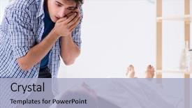  Presentation with mourning - Colorful presentation enhanced with deadly diesease - man mourning his dead wife backdrop and a light blue colored foreground