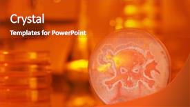  Presentation with petri dish - Slide deck having deadly diesease - petri dish growing bacteria background and a crimson colored foreground